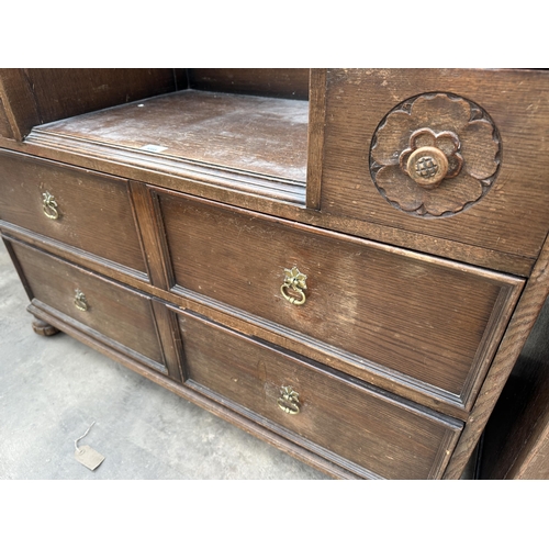 3088 - A 1950s OAK DRESSING TABLE BY W TAYLOR, HANLEY