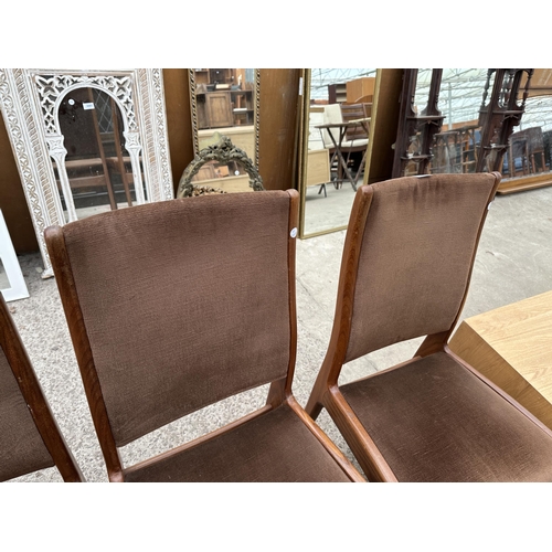 3115 - A G PLAN SET OF FIVE UPHOLSTERED TEAK DINING CHAIRS