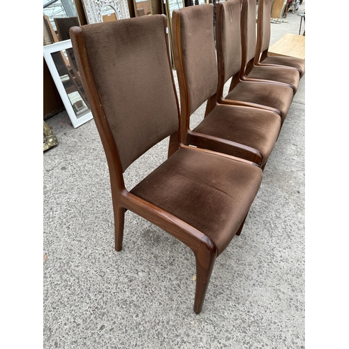 3115 - A G PLAN SET OF FIVE UPHOLSTERED TEAK DINING CHAIRS