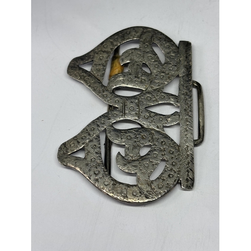  A HALLMARKED BIRMINGHAM SILVER NURSES BELT BUCKLE