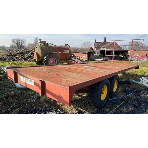  MARSHALL TWIN AXLE BALE TRAILER WITH STEEL FLOOR AND F & R THRIPPERS  + VAT