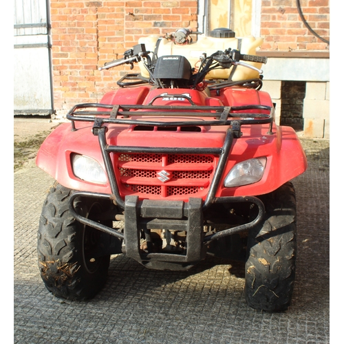  SUZUKI EIGER  400  4x4 QUAD BIKE WITH ENDUROMAX SPRAYER AND TOOL CARRIER 3903 HRS  + VAT