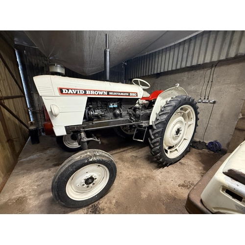 218 - A DAVID BROWN 990 SELECTAMATIC DIESEL TRACTOR, HIGH CLEARANCE, SERIAL No. 990A/824617/S, OLDER REGIS... 