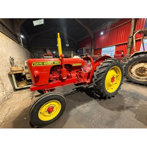 219 - A DAVID BROWN 950 IMPLEMATIC DIESEL TRACTOR, OLDER RESTORATION AND HAS PREVIOUSLY WON 'BEST IN SHOW'... 