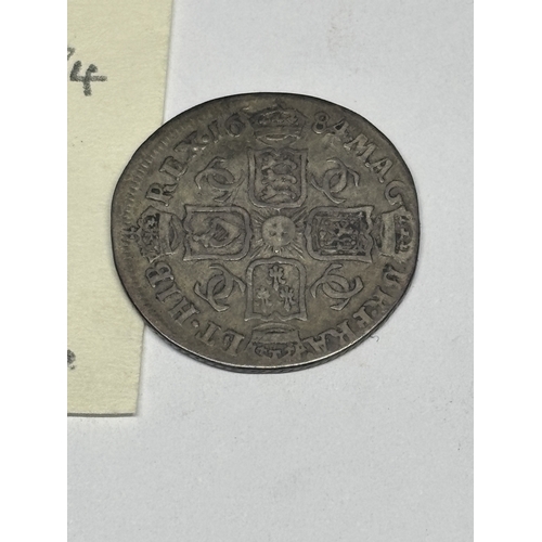 305 - A 1684 CHARLES II SIXPENCE - CONDITION BELIEVED F