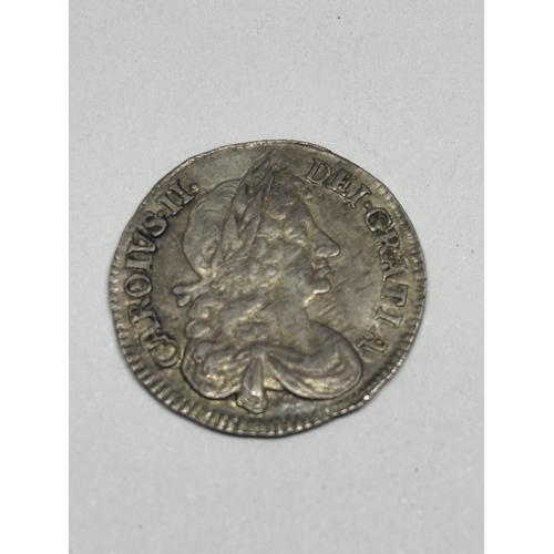 314 - A 1679 CHARLES II FOUR PENNY COIN - CONDITION BELIEVED VF