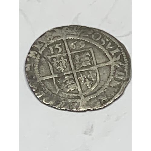 358 - A 1569 ELIZABETH I THREE PENCE