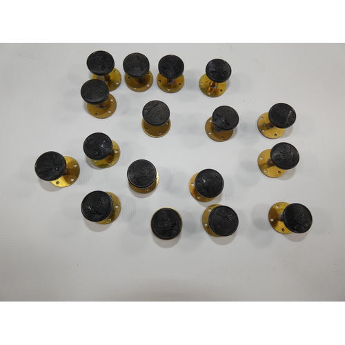 302 - A COLLECTION OF SEVENTEEN MOUNTED GURKHA BUTTONS