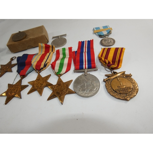 357 - A COLLECTION OF TEN WORLD WAR II MEDALS TO INCLUDE A 1939-1945 STAR, AFRICA STAR, ITALY STAR, R.A.F ... 