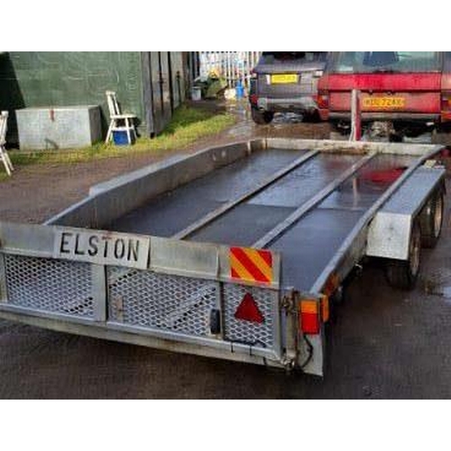 189 - A 16' LOW LOADER TRAILER WITH BEAVER TAIL  NO VAT