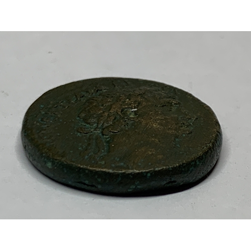 418 - TWO ROMAN COINS, ONE BEING A 26 OF ANTIOCH - PROBVS AND DOMITIAM