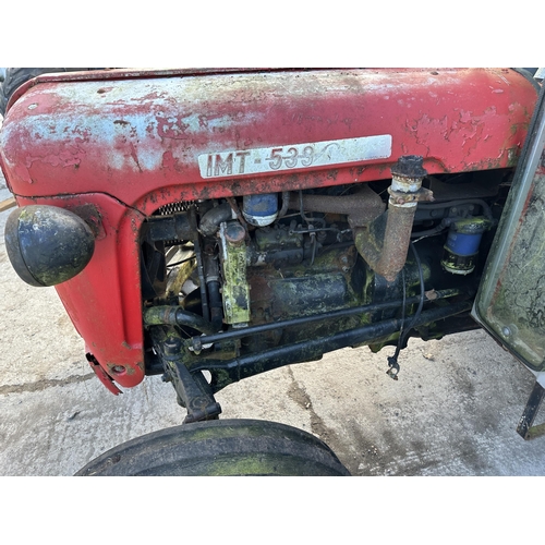 238 - A 1991 IMT 539 DELUX DIESEL TRACTOR, NON RUNNER (WATER IN ENGINE DUE TO LACK OF EXHAUST CAP). ONE OW... 