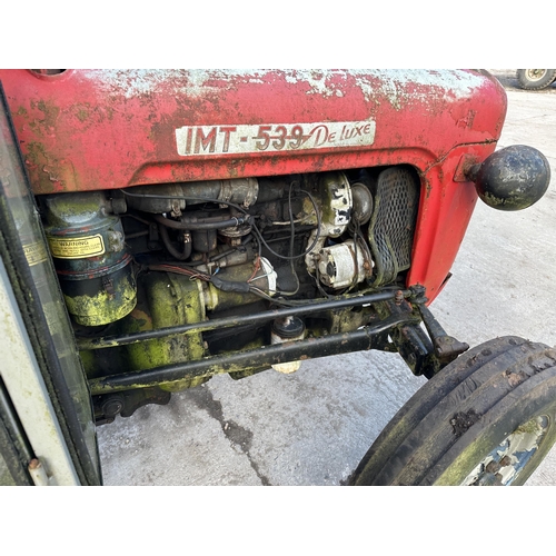 238 - A 1991 IMT 539 DELUX DIESEL TRACTOR, NON RUNNER (WATER IN ENGINE DUE TO LACK OF EXHAUST CAP). ONE OW... 