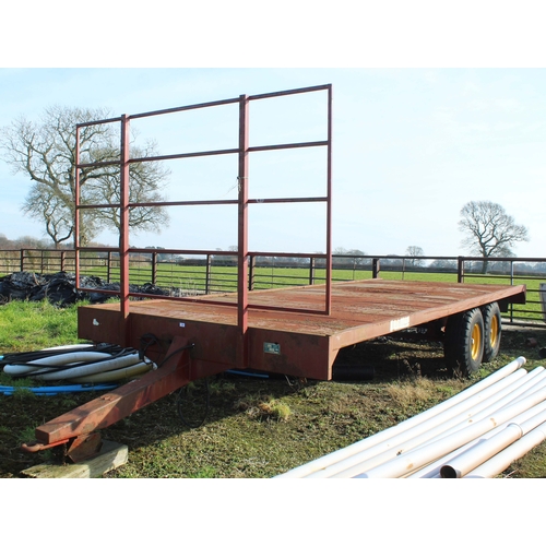 190 - MARSHALL TWIN AXLE BALE TRAILER WITH STEEL FLOOR AND F & R THRIPPERS  + VAT