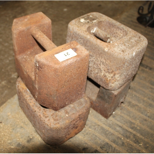 21 - 3 X 56 LB WEIGHTS AND 1 X 25 KG WEIGHT  + VAT