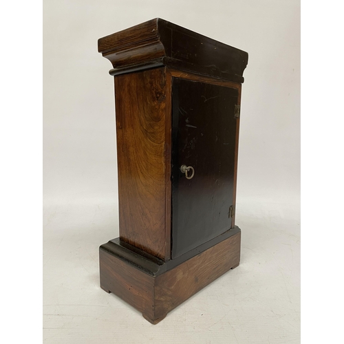 12 - A FRENCH, LATE 19TH CENTURY (M E AND LEVIN, PARIS) ROSEWOOD AND MARQUETRY CHIMING MANTLE CLOCK WITH ... 