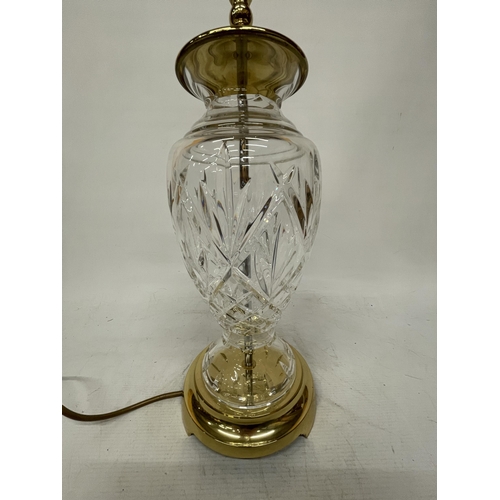 50 - A LARGE WATERFORD CRYSTAL FINE CUT CRYSTAL LAMP BASE, HEIGHT 45CM