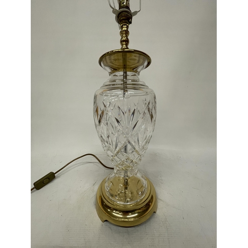 50 - A LARGE WATERFORD CRYSTAL FINE CUT CRYSTAL LAMP BASE, HEIGHT 45CM