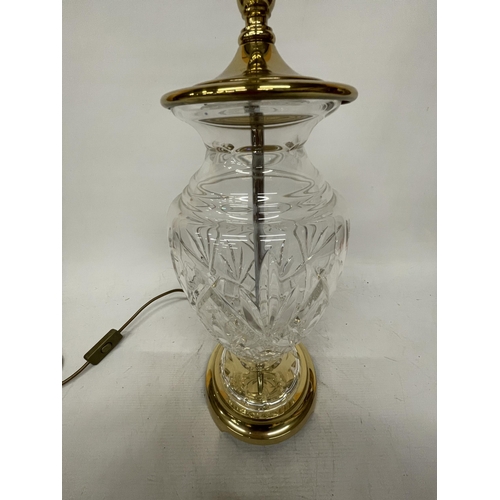 50 - A LARGE WATERFORD CRYSTAL FINE CUT CRYSTAL LAMP BASE, HEIGHT 45CM