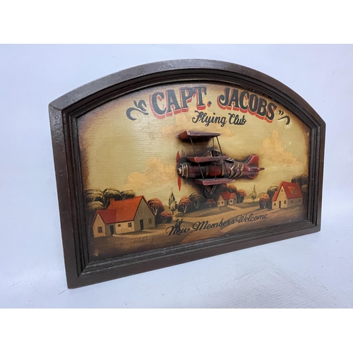 51 - A CAPT. JACOBS FLYING CLUB 3-D PICTURE, 60CM X 41CM