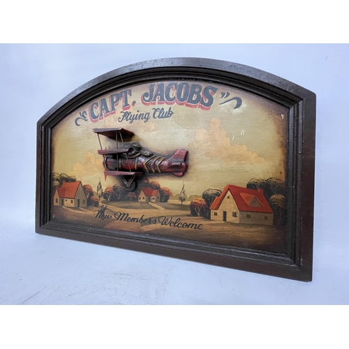 51 - A CAPT. JACOBS FLYING CLUB 3-D PICTURE, 60CM X 41CM