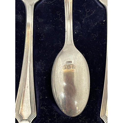 7 - THREE BOXES OF HALLMARKED SHEFFIELD AND BIRMINGHAM SILVER SPOONS