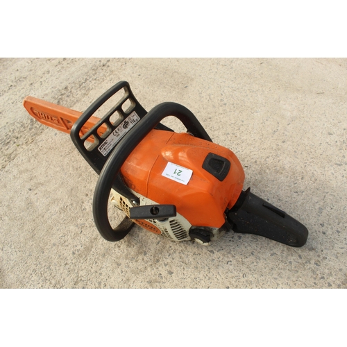 21 - A STIHL MS 211 CHAINSAW  + VAT