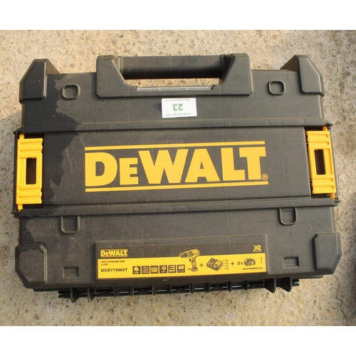 23 - A DEWALT BATTERY 18 V DRILL DV 777  + VAT