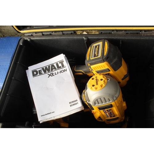 29 - A DEWALT BCN 692 NAIL GUN AND DEWALT BCN 660 NEW PINNER WITH CHARGER  + VAT