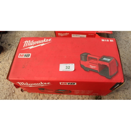 32 - A NEW MILWAUKEE AIR PUMP M18UI  + VAT