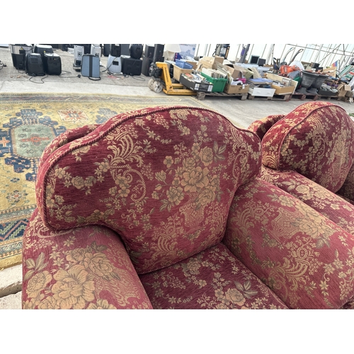 3250 - TWO FLORAL UPHOLSTERED ARMCHAIRS