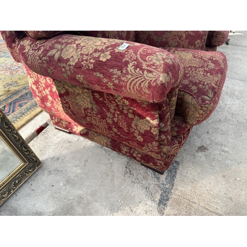 3250 - TWO FLORAL UPHOLSTERED ARMCHAIRS