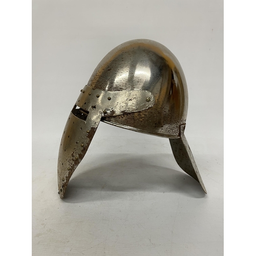 16 - A REPLICA STEEL MEDIEVAL HELMET