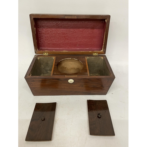 34 - A VIANTAGE ROSEWOOD TEA CADDY