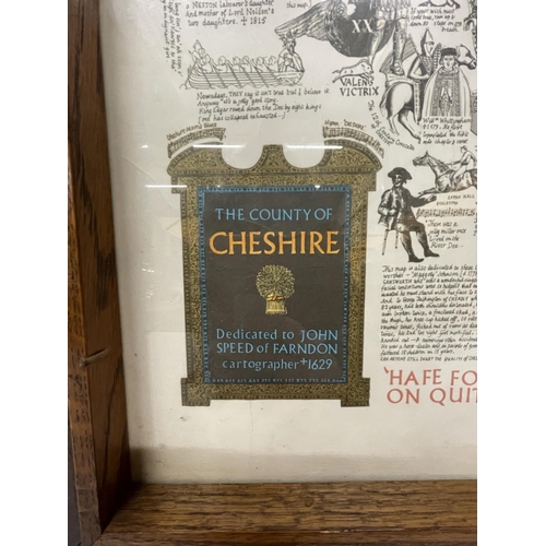 41 - A LIMITED EDITION, 660/774, FRAMED THE COUNTY OF CHESHIRE MAP, 63CM X 55CM