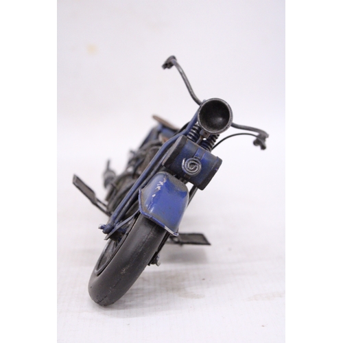 263 - A VINTAGE STYLE BLUE METAL MOTORBIKE