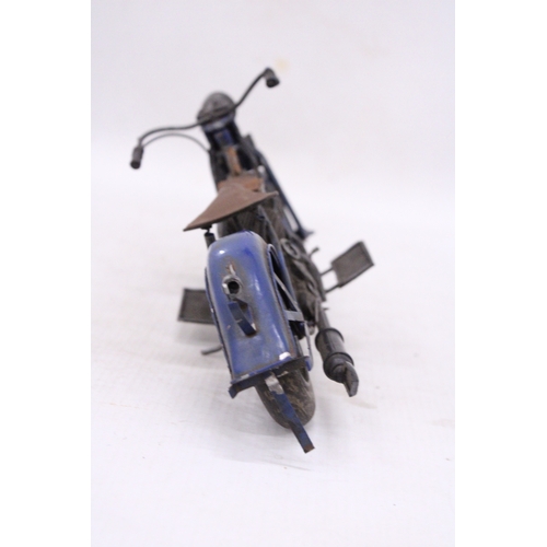 263 - A VINTAGE STYLE BLUE METAL MOTORBIKE