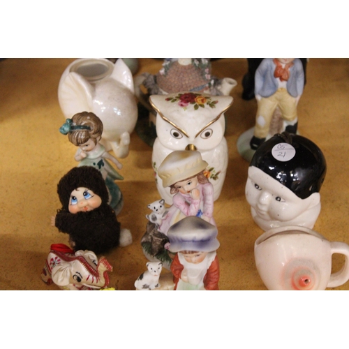 290 - A LARGE QUANTITY OF COLLECTABLES TO INCLUDE WADE WHIMSIES, FIGURES, ETC