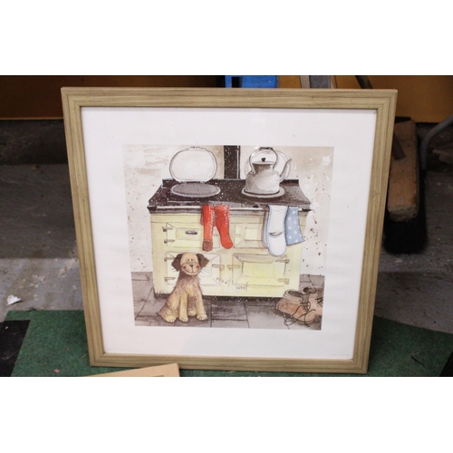 309 - TWO COMICAL ALEX CLARK PRINTS - ALICE'S STABLE AND DOG BY THE RANGE