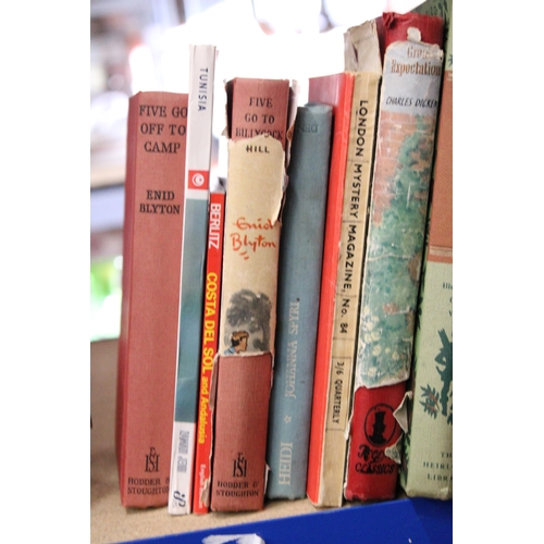 350 - A COLLECTION OF VINTAGE BOOKS TO INCLUDE CHARLES DICKENS, ENID BLYTON, ETC