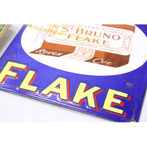 418 - AN ENAMEL SIGN - ST. BRUNO FLAKE, 38CM X 31CM