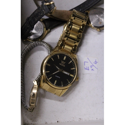 421 - NINE WRISTWATCHES TO INCLUDE TIMEX, RAVEL SEKONDA, ETC