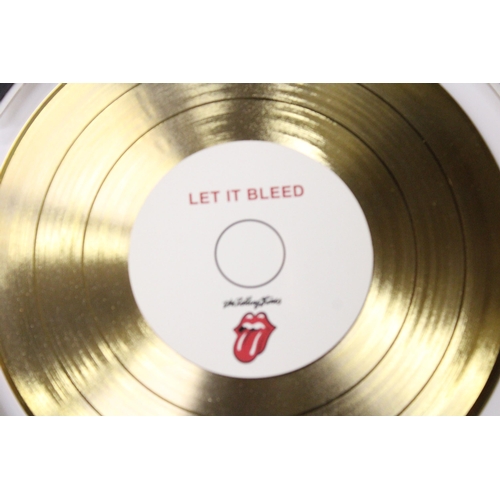 422 - A FRAMED ROLLING STONES GOLD DISC 'LET IT BLEED', 40CM X 60CM