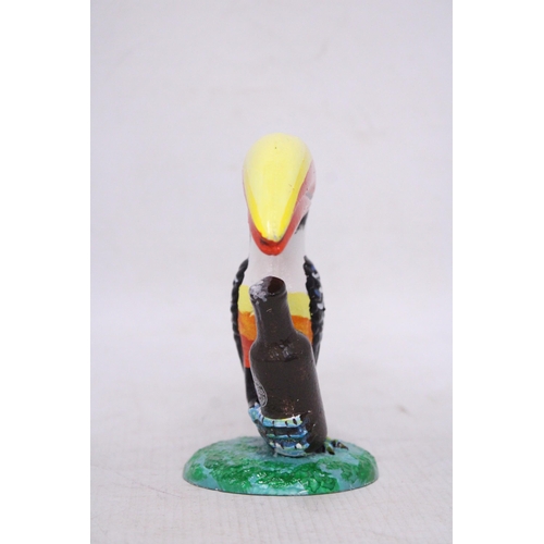 438 - A CAST GUINNESS TOUCAN, HEIGHT 14CM