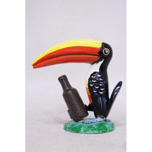 438 - A CAST GUINNESS TOUCAN, HEIGHT 14CM