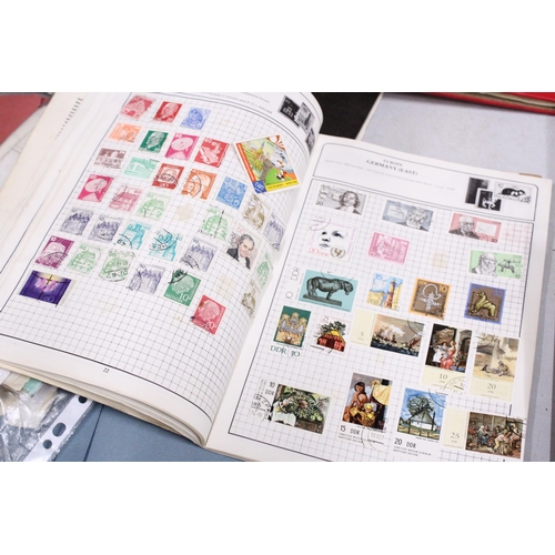 452 - A COLLECTION OF WORLD STAMPS IN ALBUMS AND FOLDERS