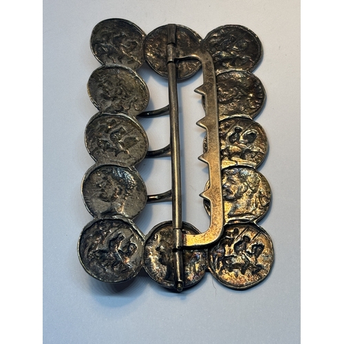 648 - A BUCKLE MADE OF VINTAGE COINS