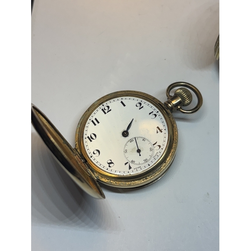 651 - FOUR VARIOUS POCKET WATCHES TO INCLUDE AN INGERSOL CROWN, WALTHAM, MARCEL ETC