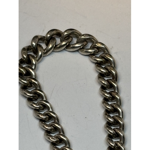 666 - A MARKED SILVER WRIST CHAIN