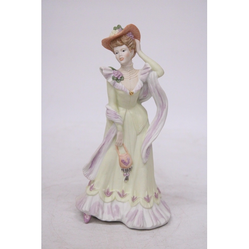 737 - A WEDGWOOD DANBURY MINT EXCLUSIVE ABIGAIL FIGURINE FROM THE FOUR SEASONS COLLECTION WITH CERTIFICATE